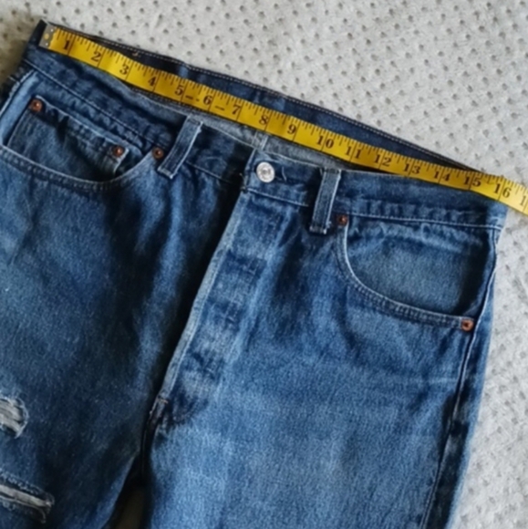 Vintage Levi's original 501s beautiful 😍 1991 34 years of wear and tear! - Picture 6 of 16